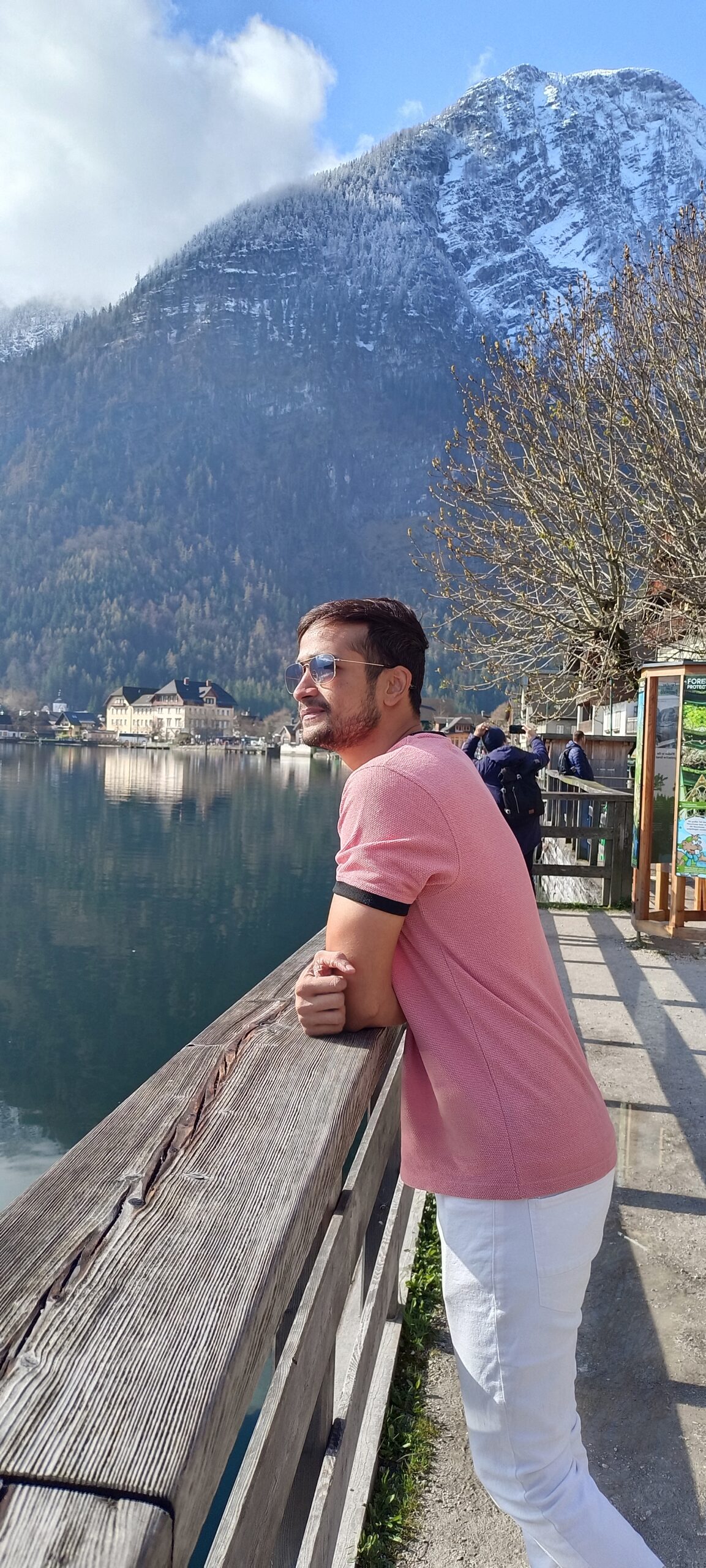 Founder of Silsilay, gazing at the lake hallstatt in Austria, Europe