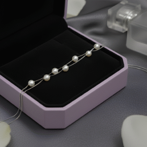 Celeste Dual Pearl Bracelet – delicate dual strand silver bracelet with freshwater pearls