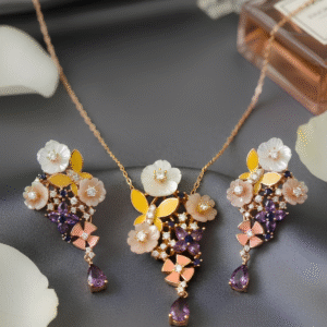 Florina 925 Silver Necklace set by Silsilay