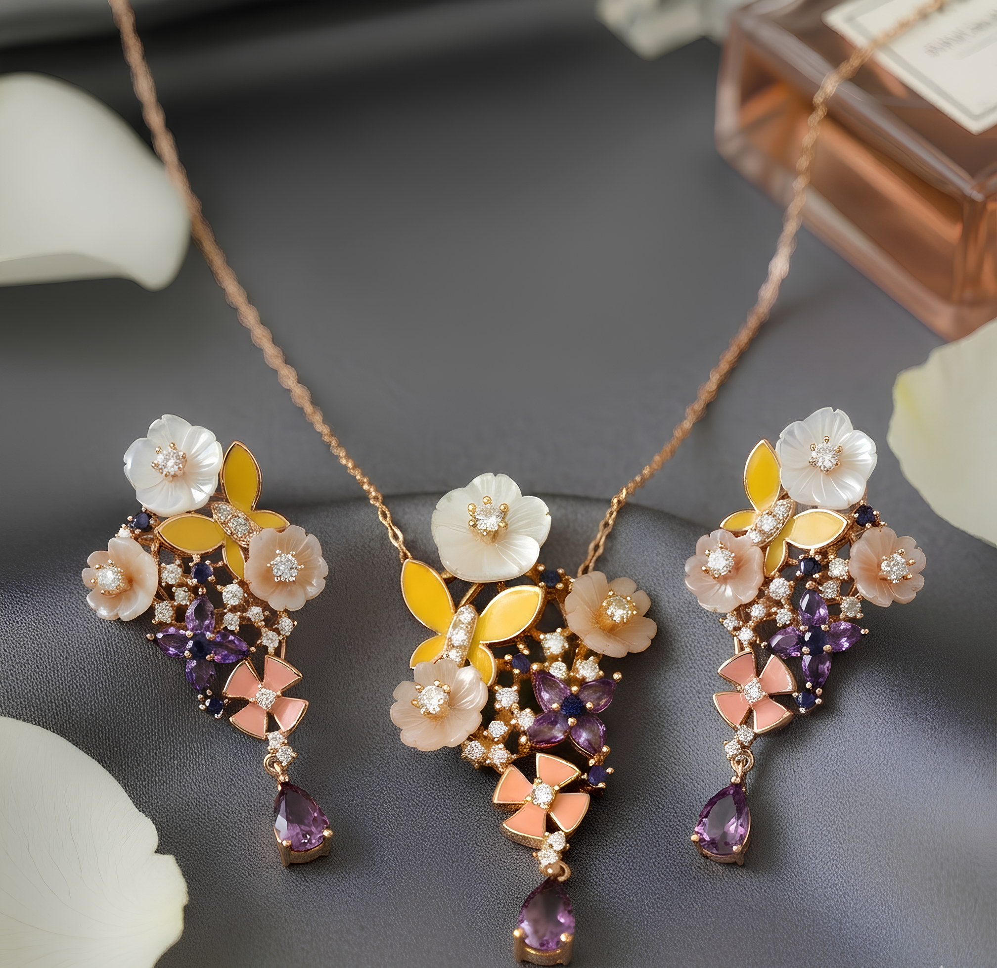 Florina 925 Silver Necklace set by Silsilay