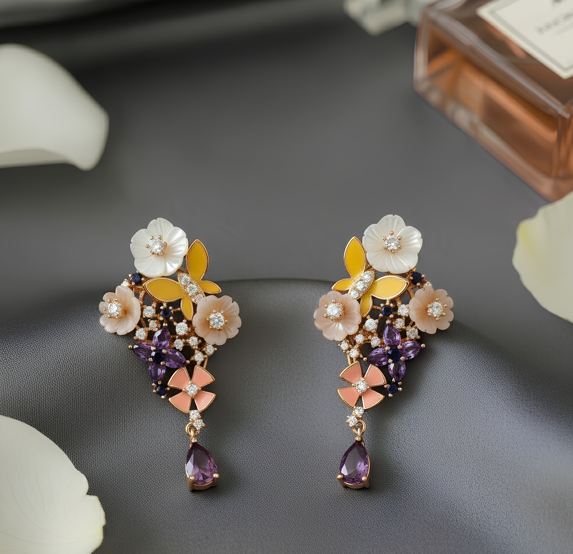 Fiorina 925 Silver MOP Necklace with Earrings by Silsilay - Image 4