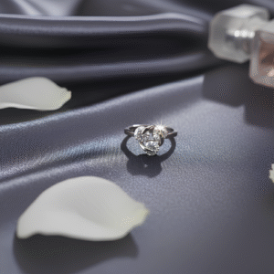 A dazzling ode to Indian poetry and elegance, the Gulnaar Silver Ring features three brilliant zirconia stones set in a graceful silver frame, resembling delicate blossoms. Perfect for romantic evenings and celebrations.