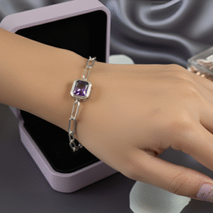 Améthine — a whisper of elegance in silver and violet. Graceful, feminine, and quietly radiant.