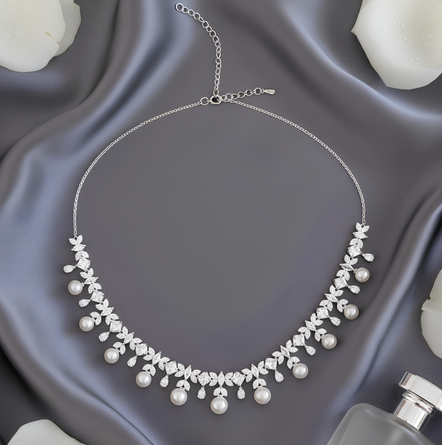 The Celestial Dreams Silver Necklace Set by Silsilay - Image 4