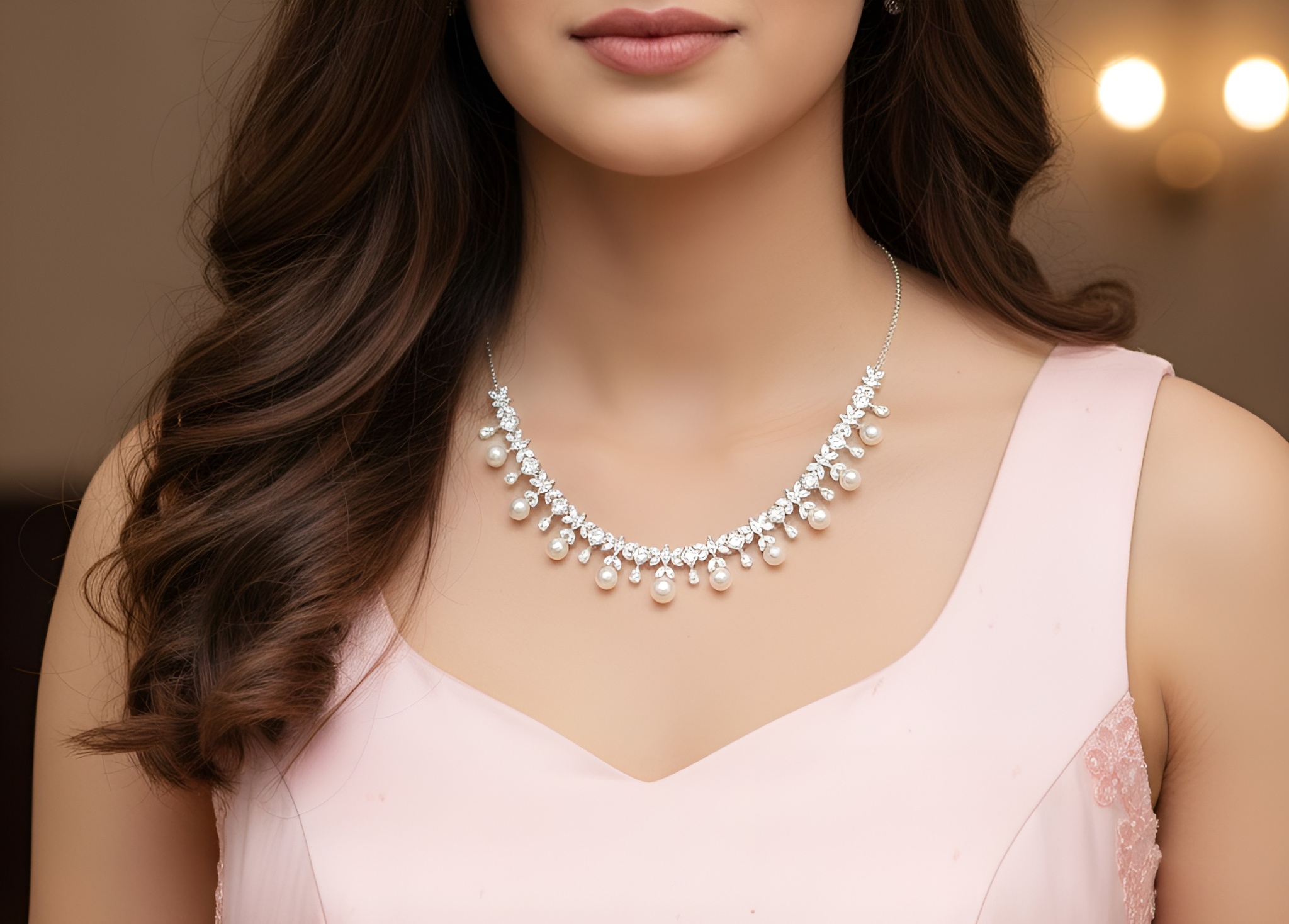 The Celestial Dreams Silver Necklace Set by Silsilay - Image 7