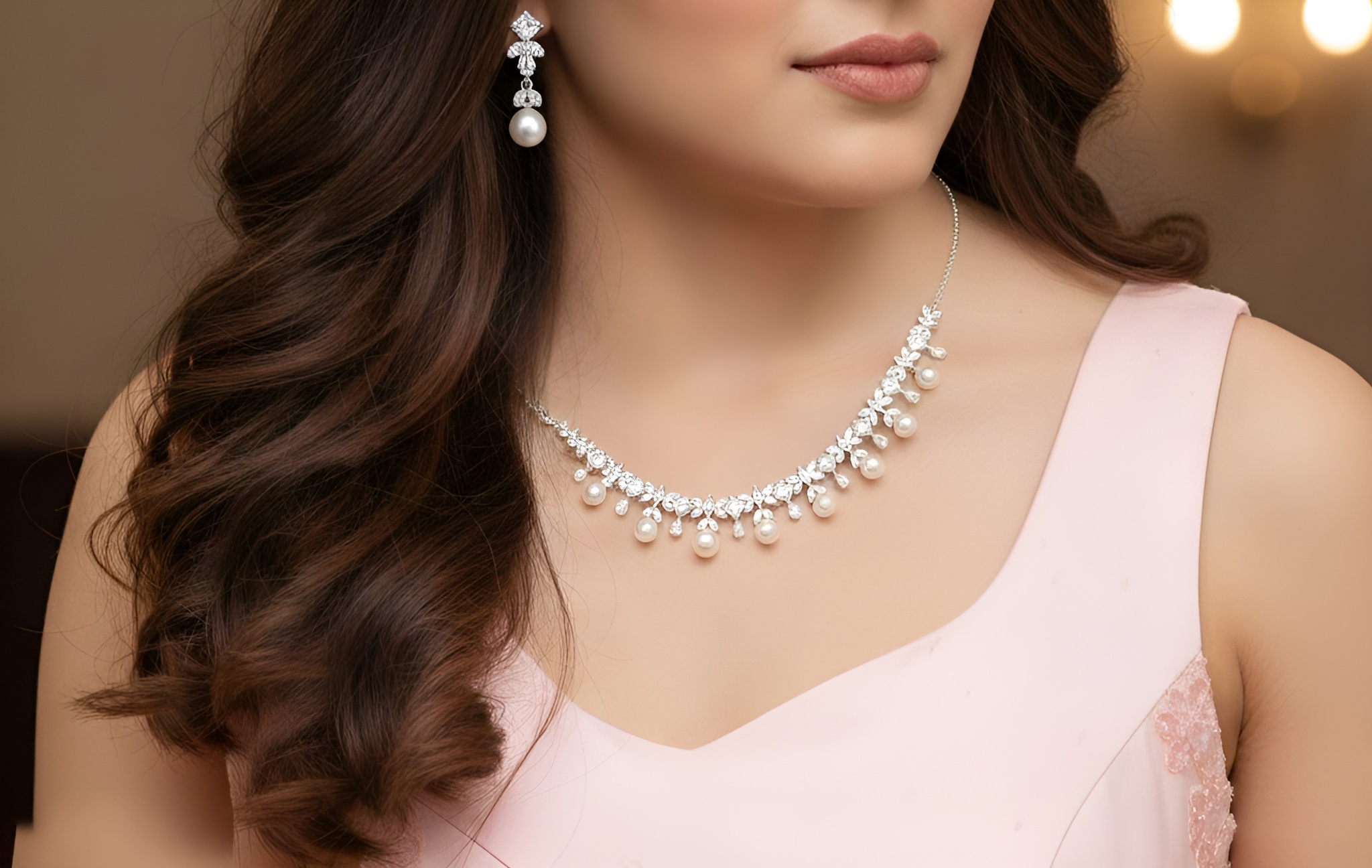 The Celestial Dreams Silver Necklace Set by Silsilay - Image 5