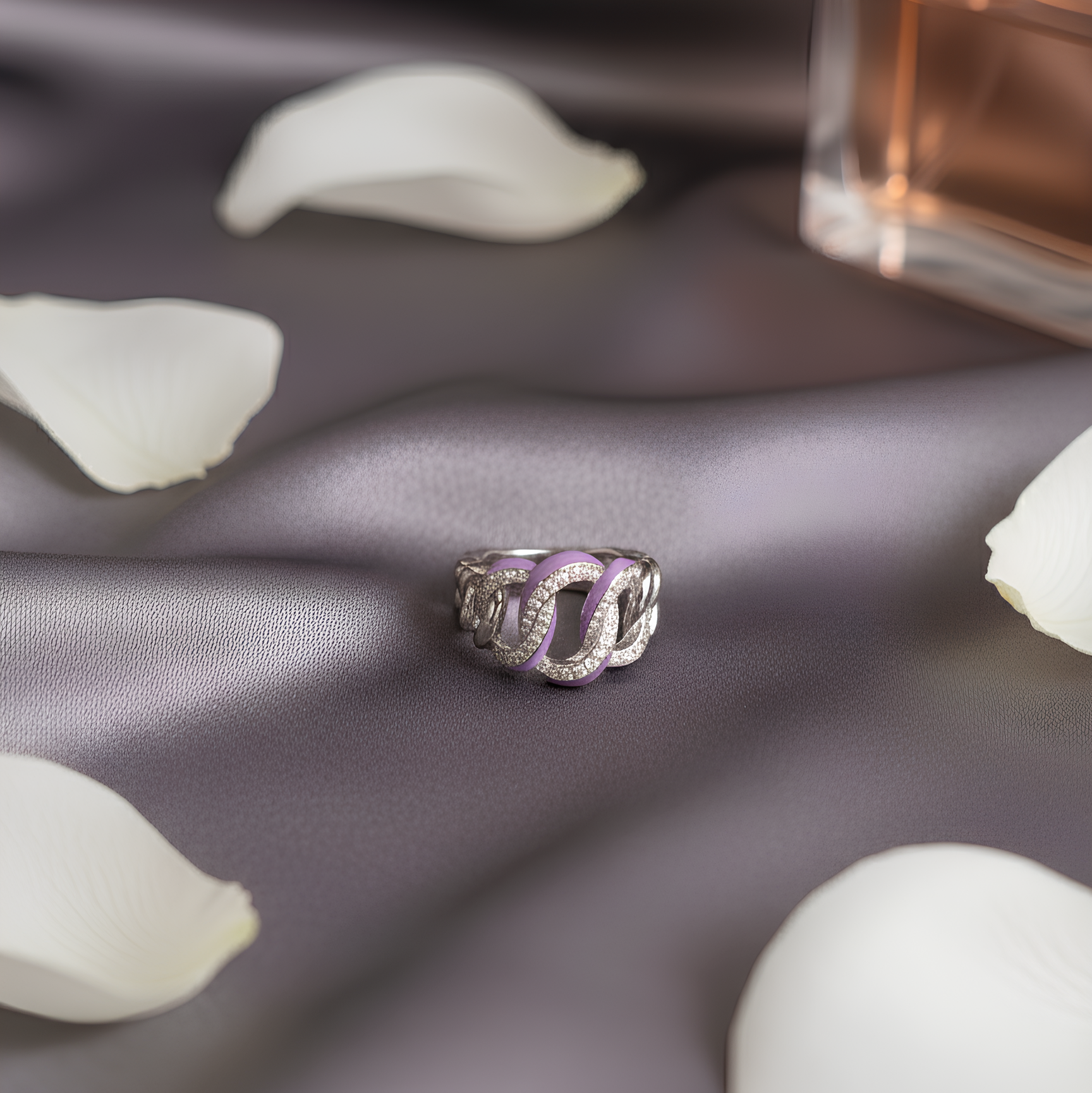 The Lavender Swirl Silver Ring by Silsilay - Image 2
